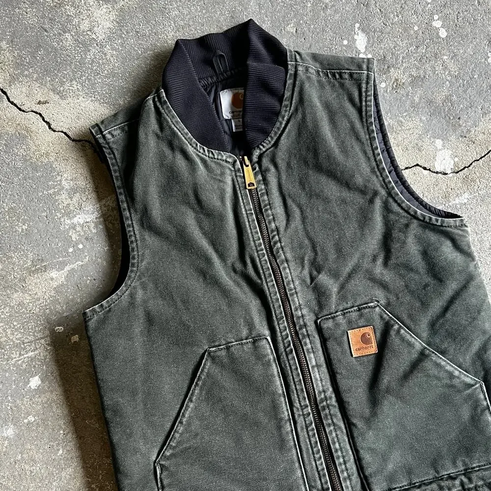 Carhartt V02 MOS green quilted work wear vest - Picture 3 of 5